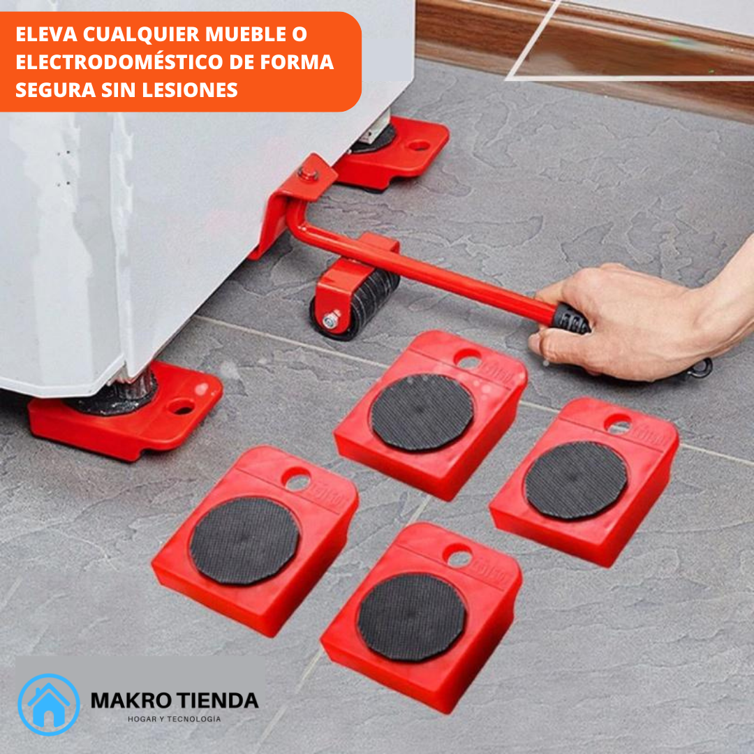 ELEVADOR DE MUEBLES + 4 Rodillos Gratis (+300KG)