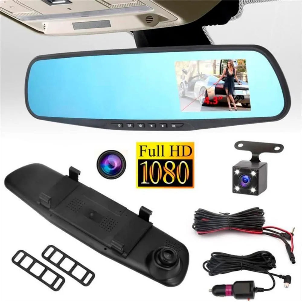 ESPEJO RETROVISOR CON CAMARA DELANTERA + 🎁CAMARA TRASERA HD™🎁