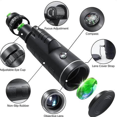 Telescopio Monocular con Soporte para Móvil