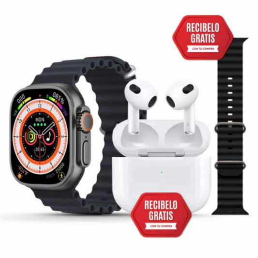 Kit SmartWatch 9 ULTRA 2 + Airpods Pro 2+ 2 Correas de Obsequio Liquidación de Navidad